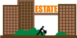 Housing estate with battery collection box